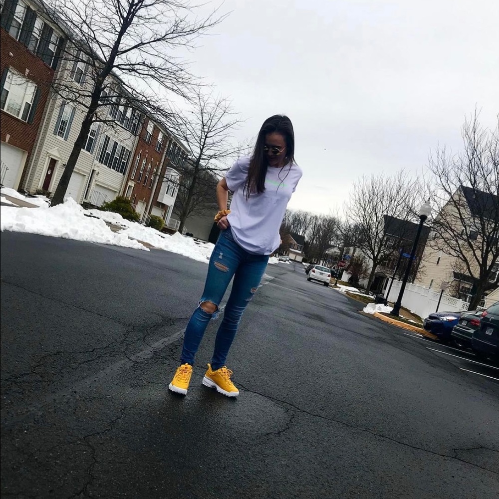Slightly Used Yellow Fila’s